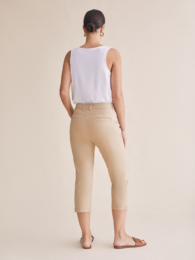 PANTALON DETALLE BOTONES Camel Claro
