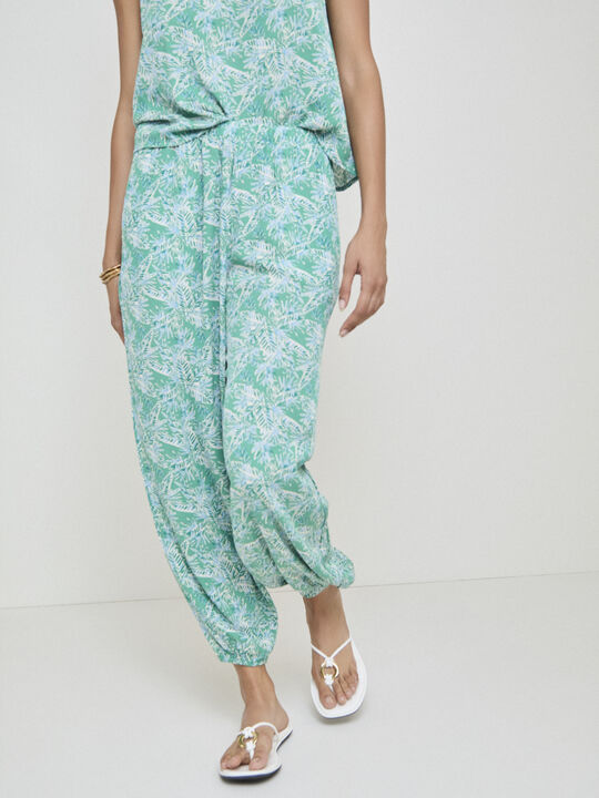 PANTAL&Oacute;N BOMBACHO ESTAMPADO Hoja image number null