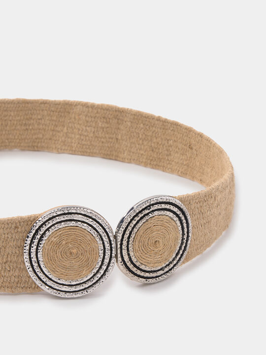 CINTURON DOBLE HEBILLA Beige image number null