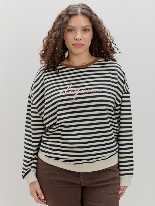 SUDADERA RAYAS LETTERING Piedra image number null