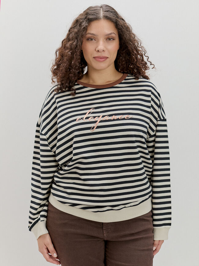SUDADERA RAYAS LETTERING Piedra