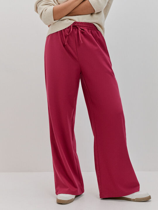 PANTALÓN PALAZZO Burgundy Drab image number null