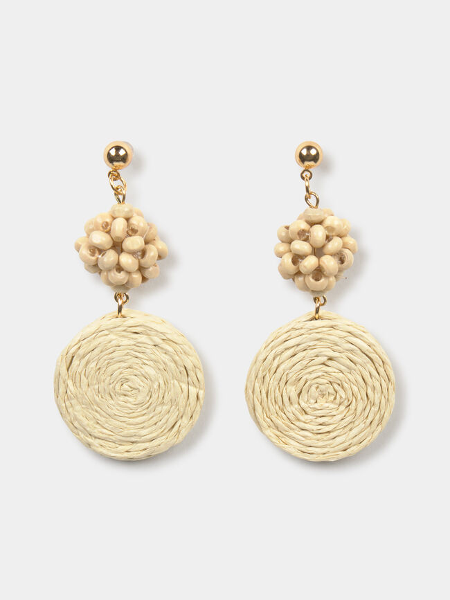 PENDIENTES FIBRA NATURAL Oro