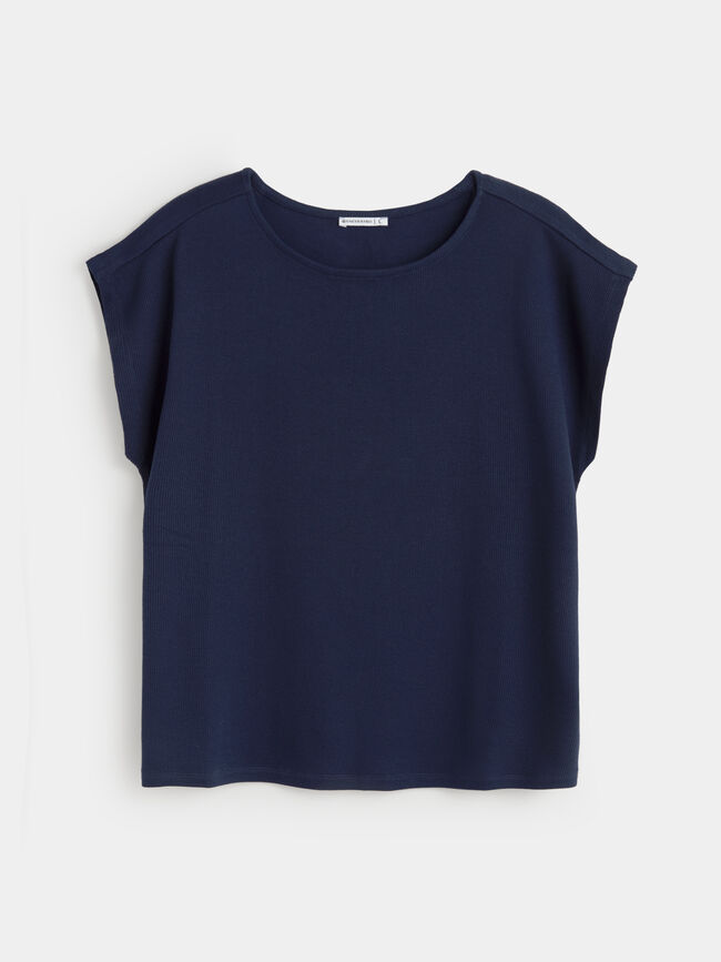 CAMISETA HOMBRO CAIDO Azul Noche