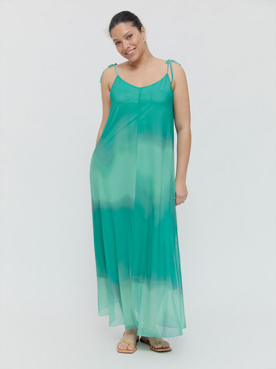 VESTIDO TUL ESTAMPADO Turquesa image number null