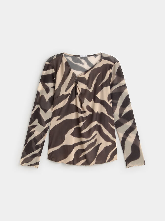 CAMISETA DETALLE FRUNCE Estampado 1