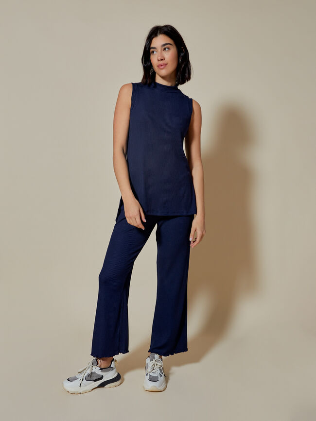 top cuello perkins Azul Marino