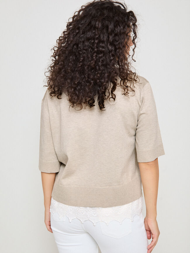 JERSEY BAJO ENCAJE Beige