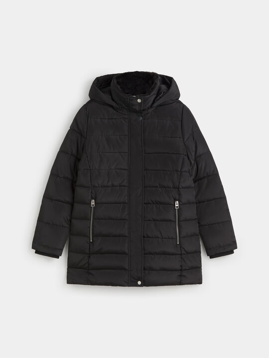 CHAQUETA LARGA ACOLCHADA Negro image number null