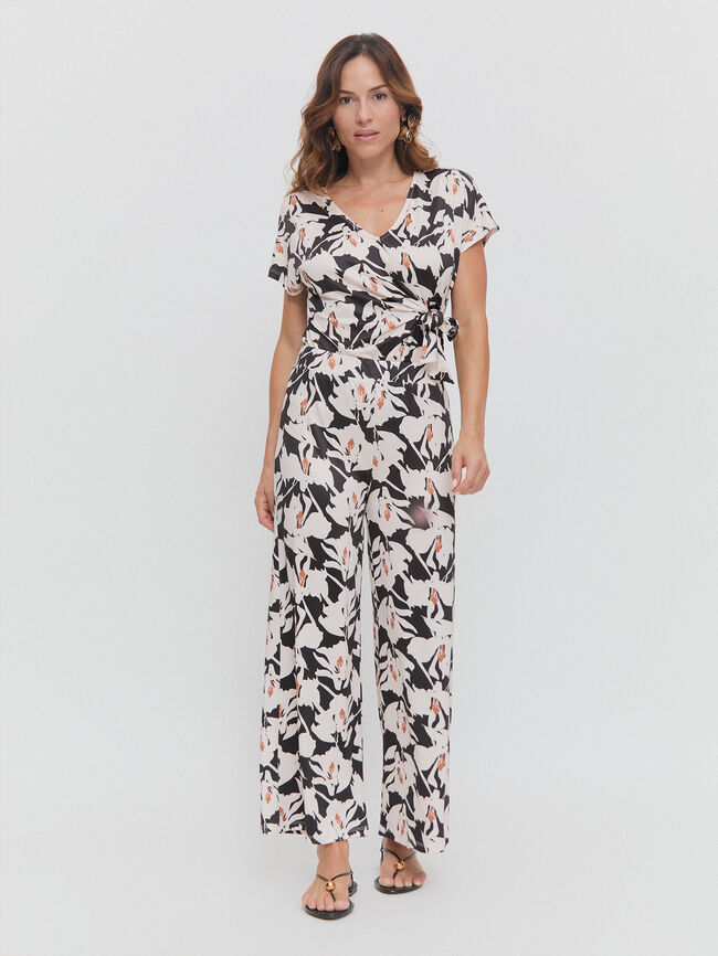PANTALON ESTAMPADO Negro