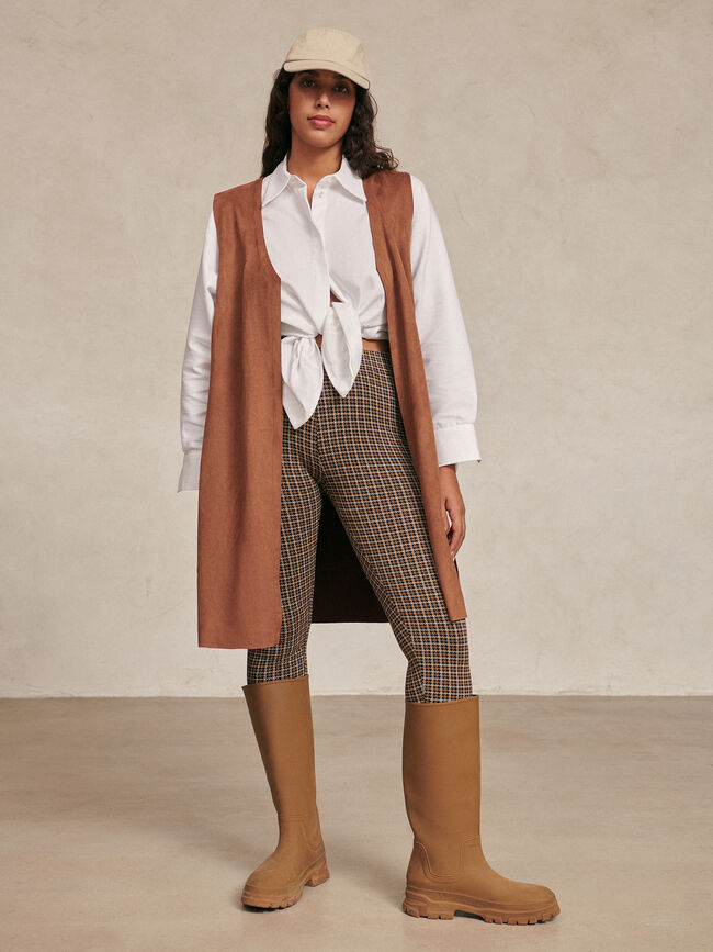 Chaleco boho antelina Marron Claro