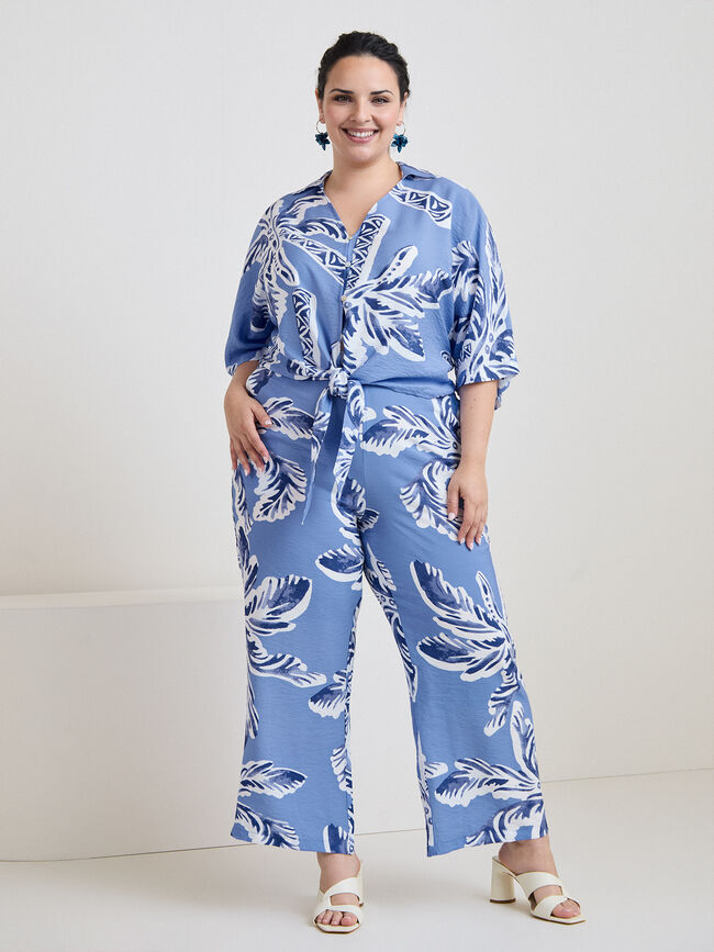CAMISA CORTA NUDO Azul Chambray