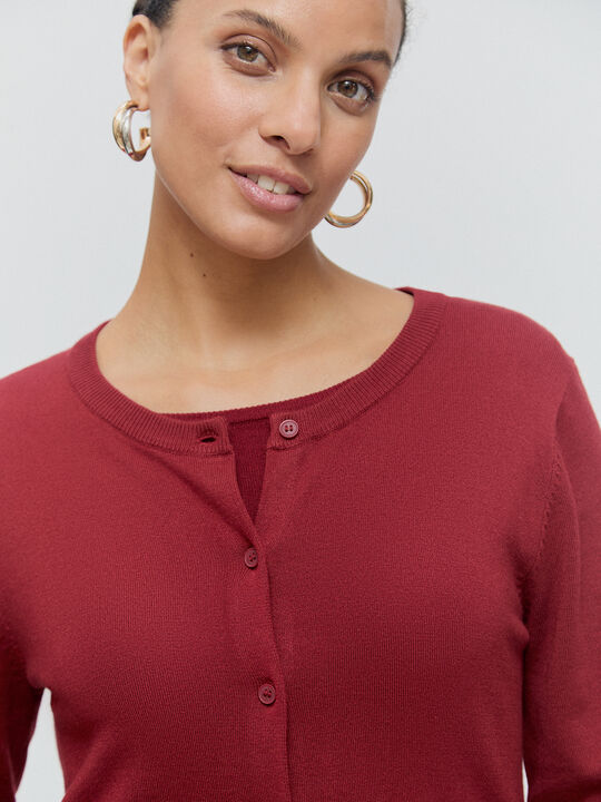 CÁRDIGAN BASICO Vino image number null