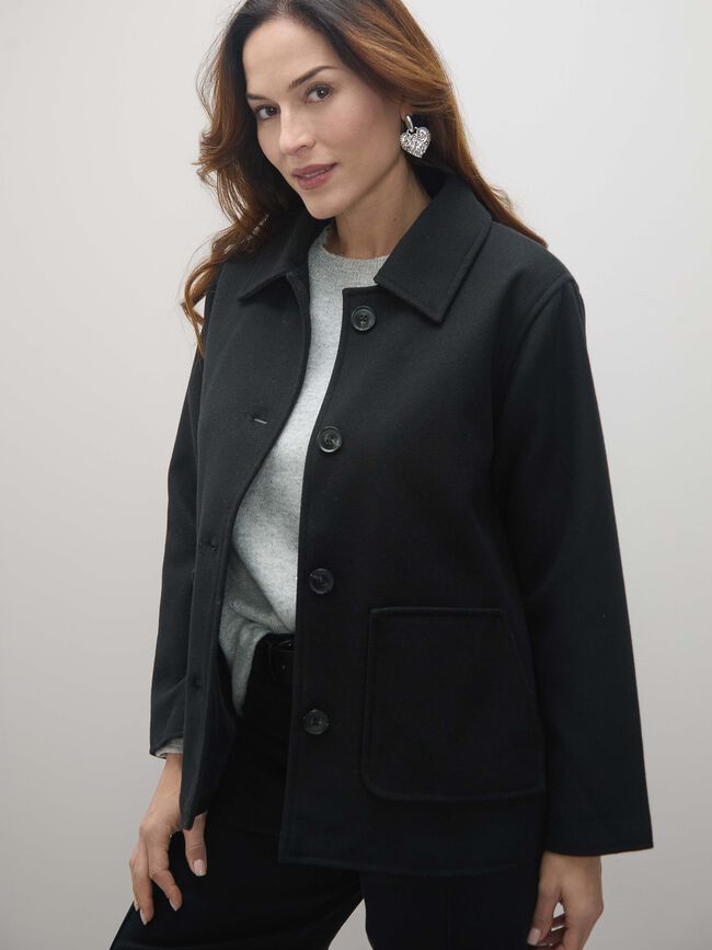 CHAQUETA PAÑO BASICA Negro