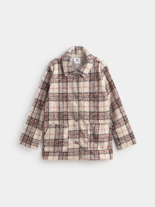 CHAQUETA CUADROS Beige image number null
