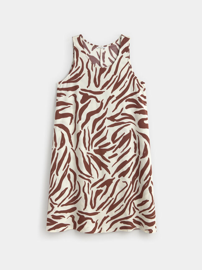 VESTIDO ESTAMPADO TIRANTES Marron chocolat