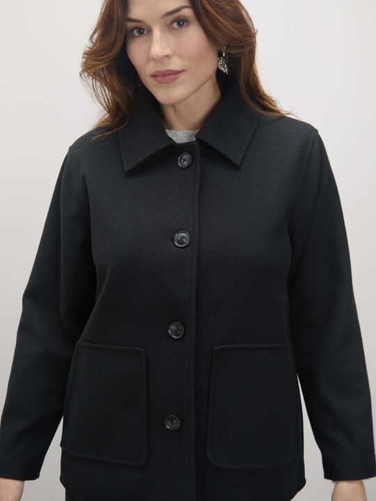 CHAQUETA PAÑO BASICA Negro image number null