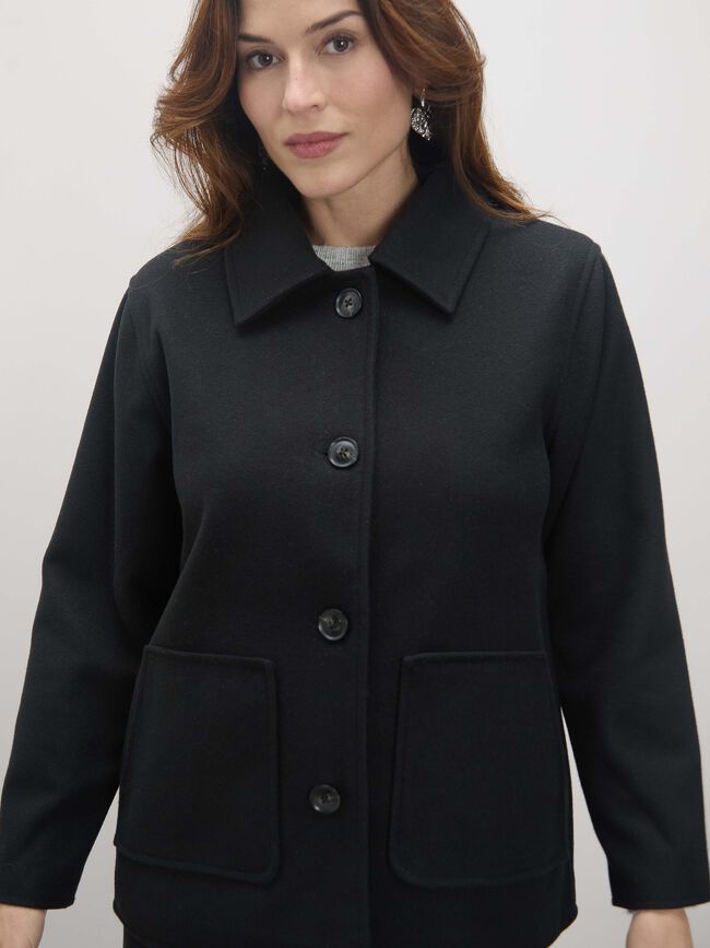 CHAQUETA PAÑO BASICA Negro