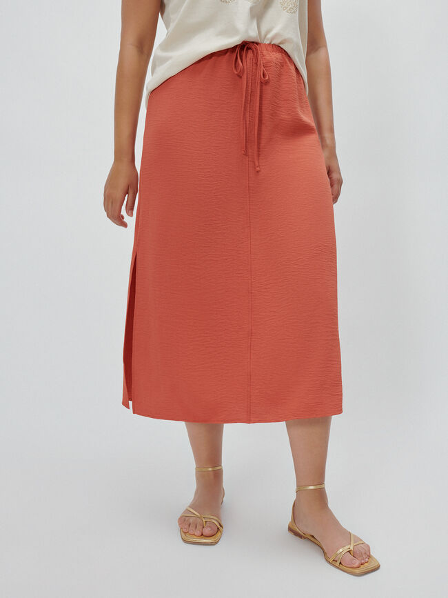 FALDA MIDI ABERTURAS Teja