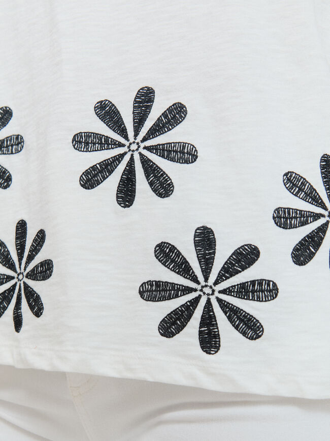 CAMISETA POSICIONAL FLORES Blanco Hueso
