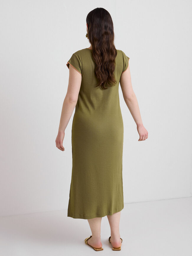 VESTIDO CANALE MIDI Kaki