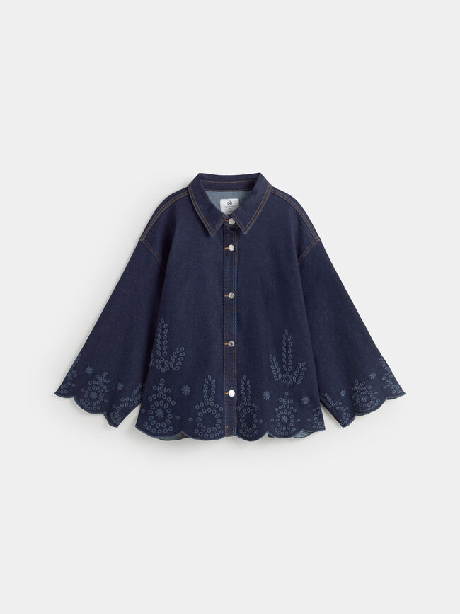 CAZADORA VAQUERA TROQUELADA Dark blue