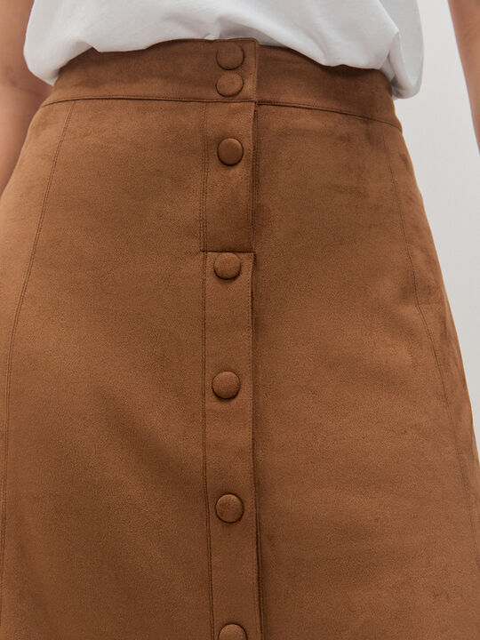 FALDA CON BOTONES Almendra image number null
