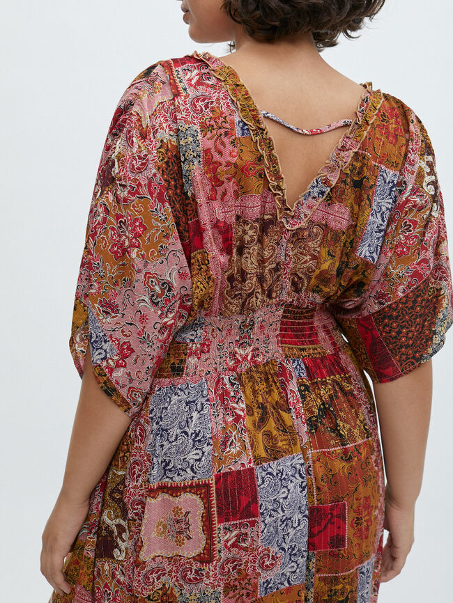 VESTIDO LUREX ESTAMPADO Barro