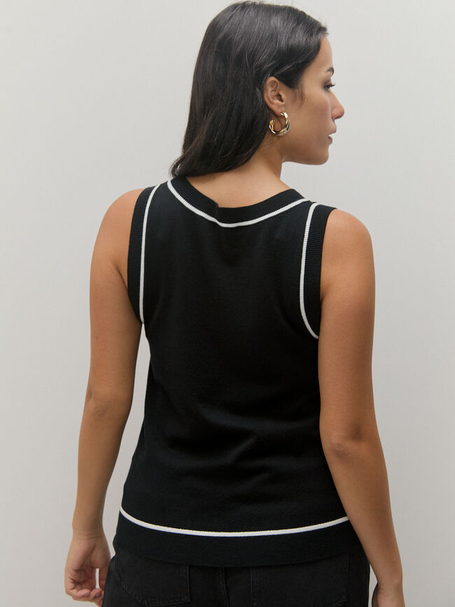 TOP BICOLOR Negro