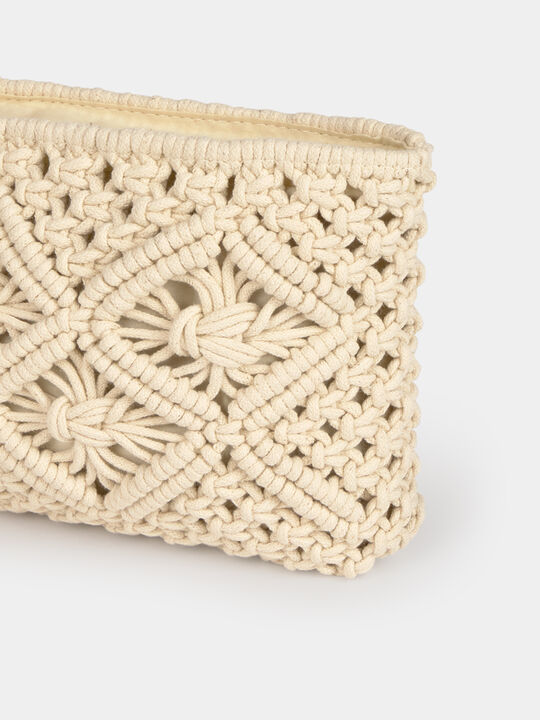 BOLSO MANO CROCHET Blanco Hueso image number null