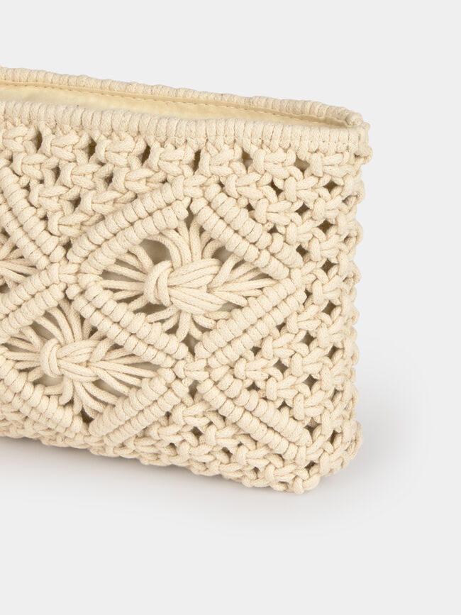 BOLSO MANO CROCHET Blanco Hueso