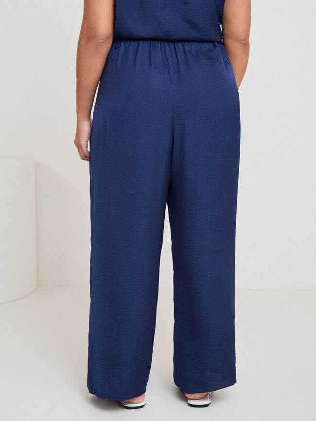 PANTALON SATINADO LAZADA Azul Noche