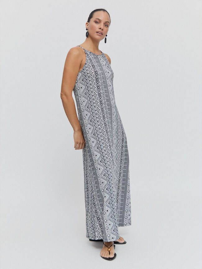 VESTIDO ESTAMPADO Negro