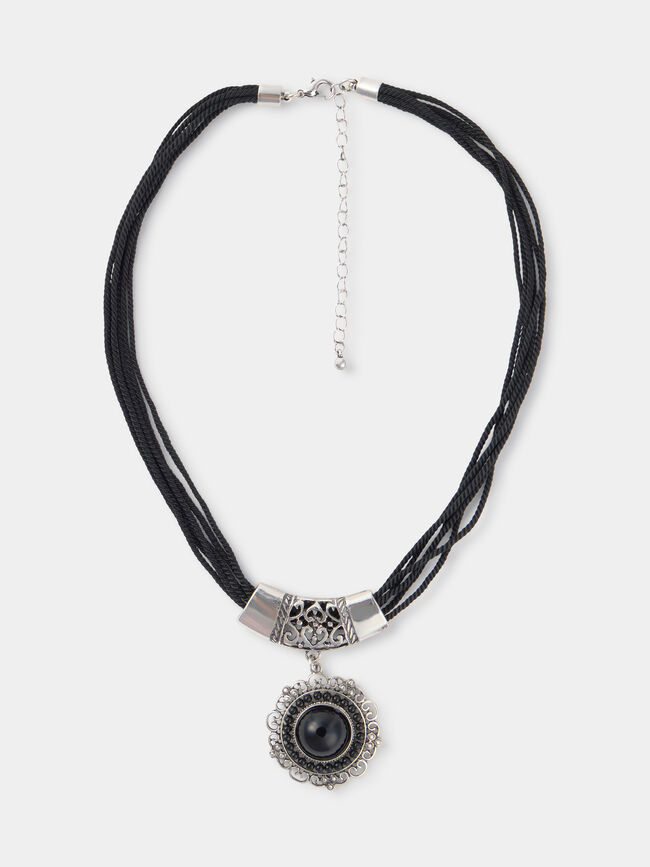 COLLAR CUERDA PLATEADO Plata