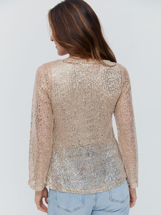 CAMISETA LENTEJUELAS Oro image number null