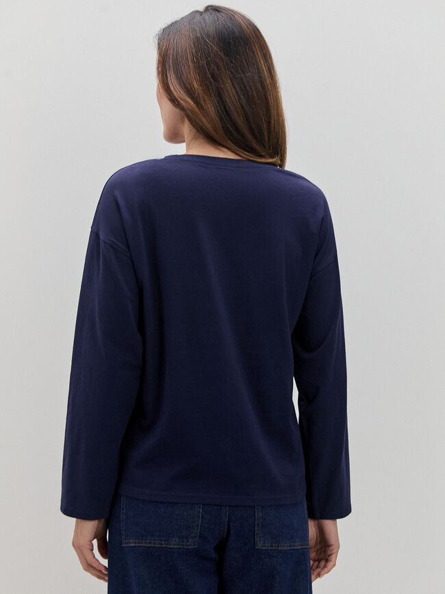 CAMISETA MANGA LARGA Azul Marino