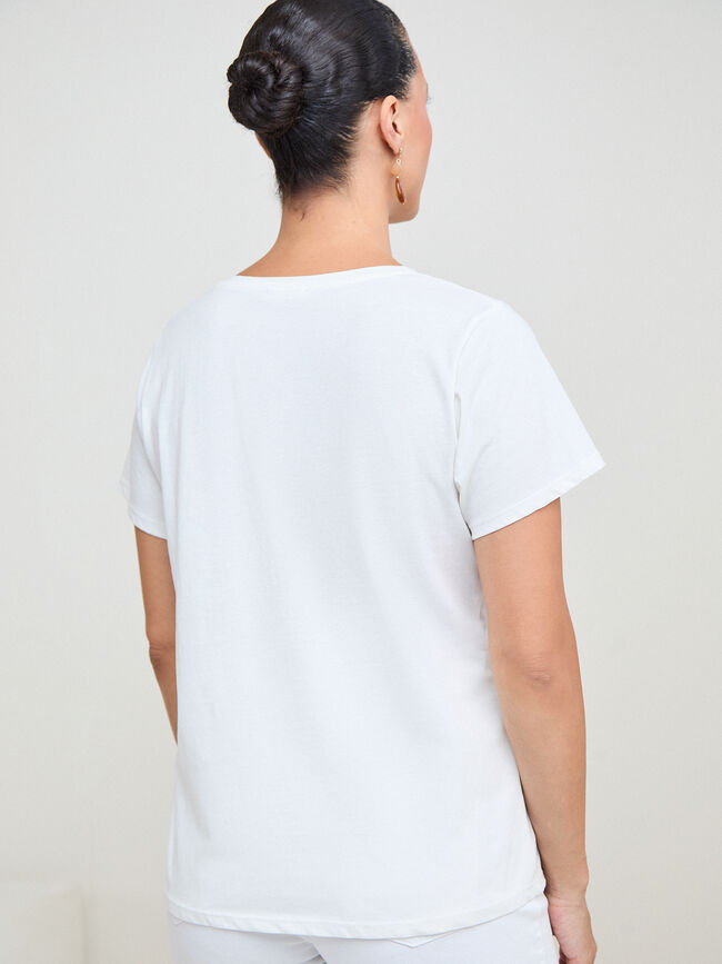 CAMISETA LIB&Eacute;LULA BRILLANTE Crudo