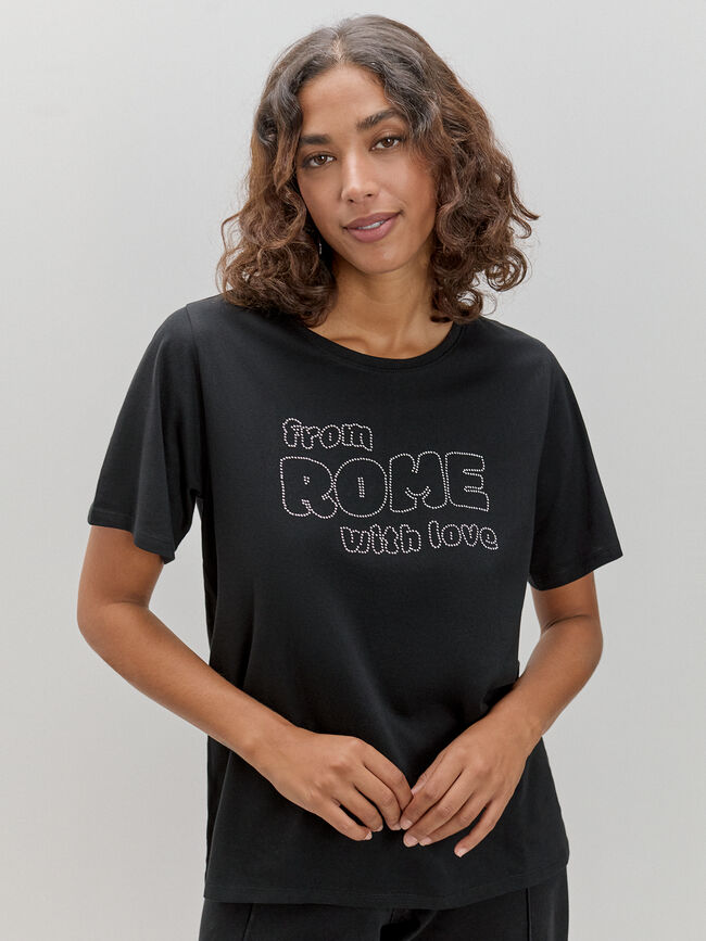 CAMISETA ROMA TACHAS Negro