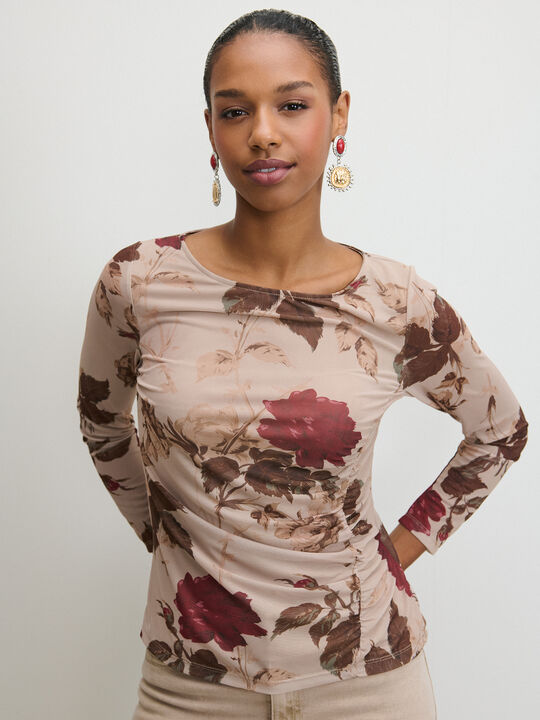 CAMISETA MESH FLORES DRAMA Estampado 1 image number null