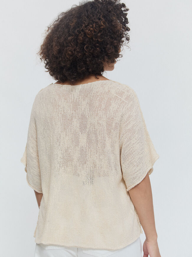 JERSEY PONCHO Beige