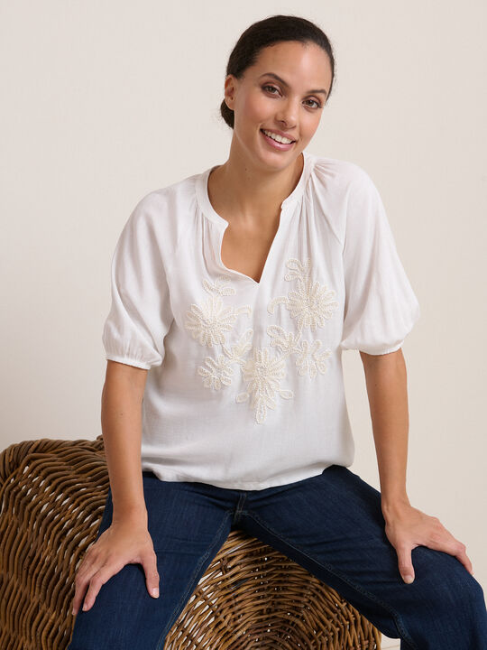 BLUSA BORDADO Crudo image number null