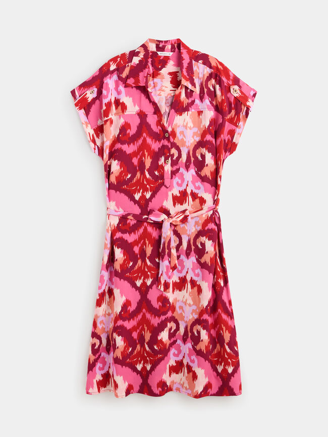 Vestido camisero estampado Coral