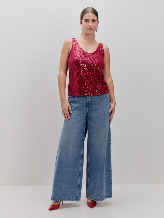 TOP LENTEJUELAS Rojo image number null