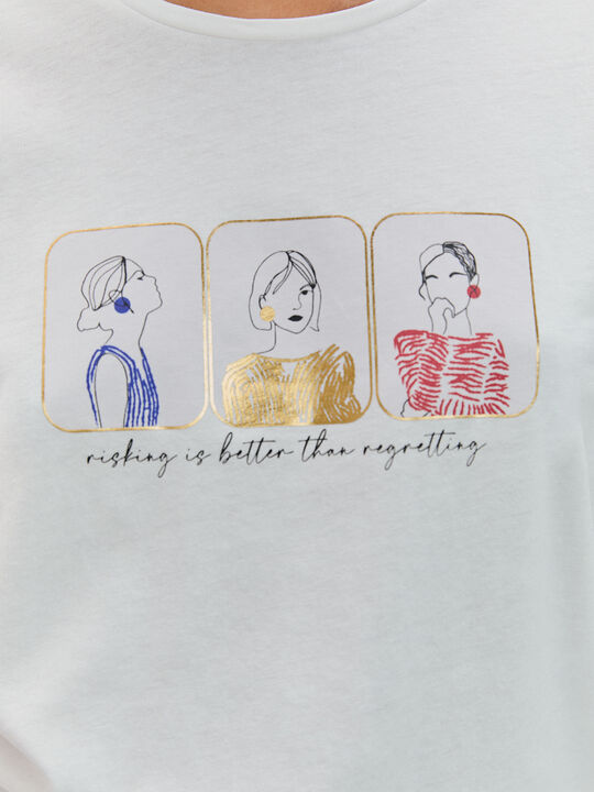 CAMISETA CHICAS BRILLANTES Blanco Hueso image number null