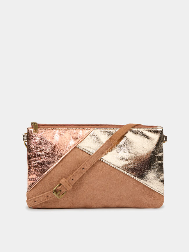 BOLSO CARTERA COMBINADO Marron Claro