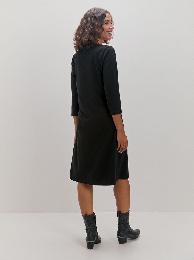 VESTIDO DETALLE BOTONES Negro