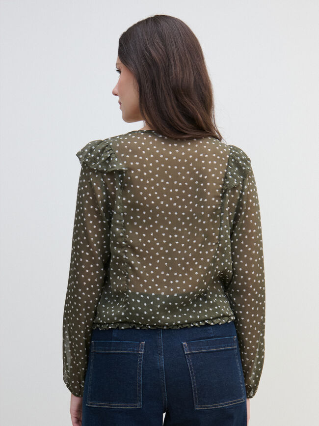 BLUSA CRUZADA GOMA Kaki