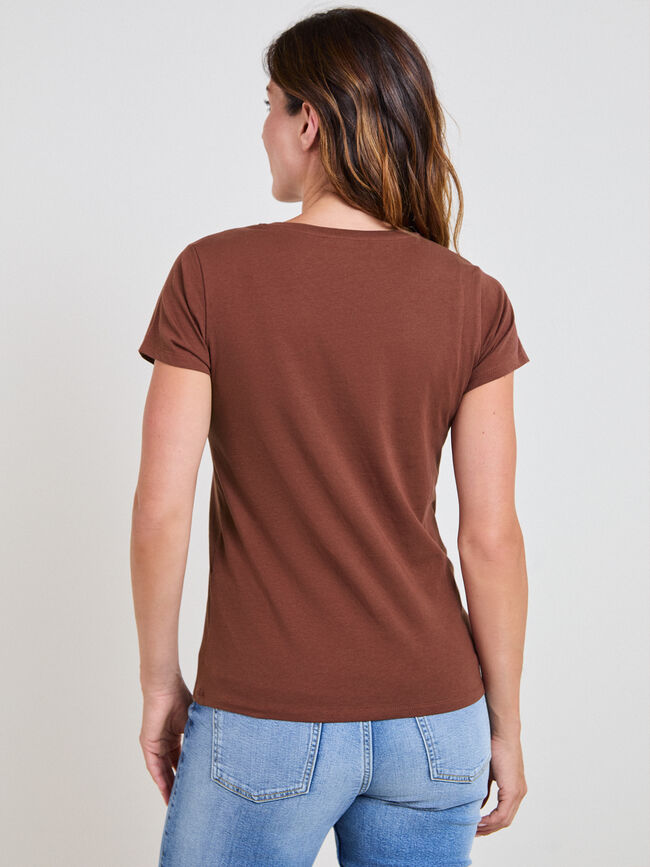 CAMISETA LETRAS BRILLANTES Chocolate