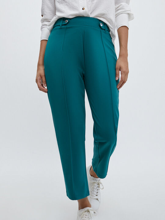 PANTALÓN BOTONES Verde Viridian image number null