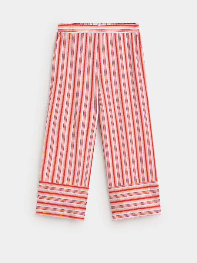 PANTALON RAYAS BAJO Fucsia